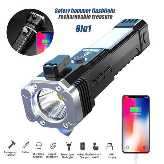 Portable Rechargeable LED Flashlight – High Lumen Torch with USB Charging