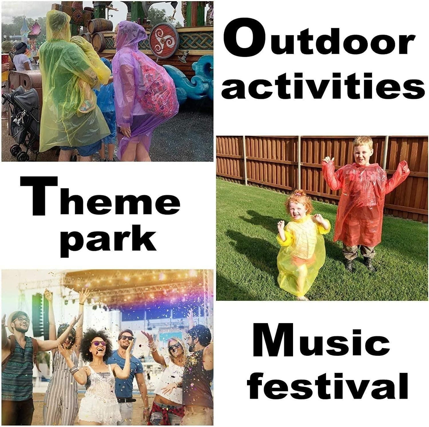 Set of 5 Reusable Raincoat Cards – Pocket-Size, Waterproof, Multicolour for Adults